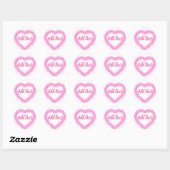 Sticker Rond Forme de coeur de couleur rose délicate (Feuille)