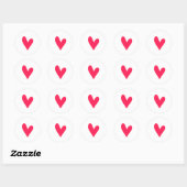Sticker Rond Forme de coeur rouge (Feuille)