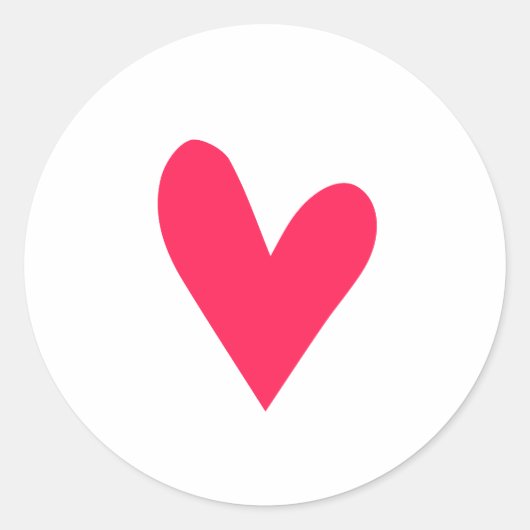 Sticker Rond Forme de coeur rouge (Devant)