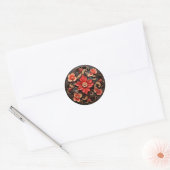 Sticker Rond Forme de médaillon à cercle de fleurs (Enveloppe)
