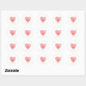 Sticker Rond forme du coeur des empreintes rouges (Feuille)