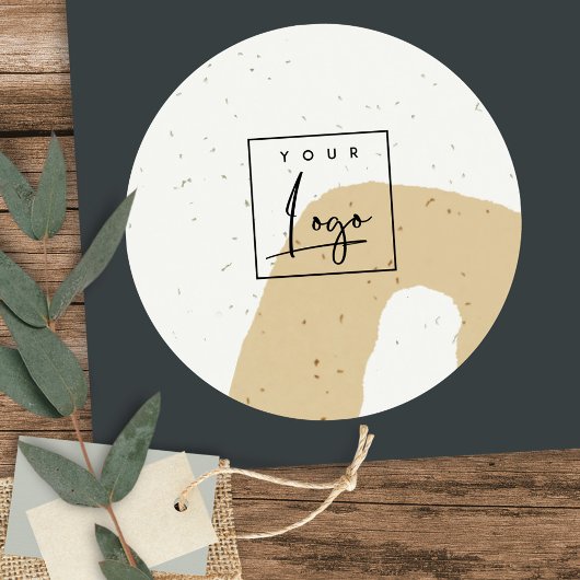 Sticker Rond Forme tachetée ocre jaune en céramique abstraite L