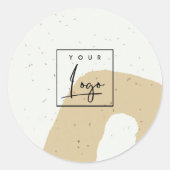 Sticker Rond Forme tachetée ocre jaune en céramique abstraite L (Devant)