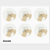 Sticker Rond Forme tachetée ocre jaune en céramique abstraite L (Feuille)