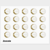 Sticker Rond Formel classique Boho Mariage papillon or (Feuille)