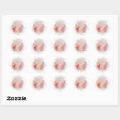 Sticker Rond Formes Abstraites Florales Visage Nom de retour Ad (Feuille)