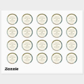 Sticker Rond Formes Abstraites modernes Sage Turquoise Mariage  (Feuille)