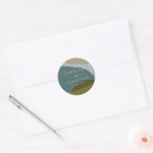 Sticker Rond Formes Abstraites modernes Taupe Turquoise Mariage (Enveloppe)