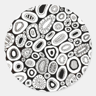 Sticker Rond Formes Blobby Aléatoires Art Abstrait