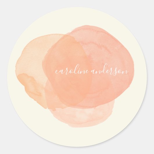 Sticker Rond Formes d'aquarelle Abstraites dans la plage person (Devant)