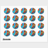 Sticker Rond Formes d'art Abstraites géométriques (Feuille)