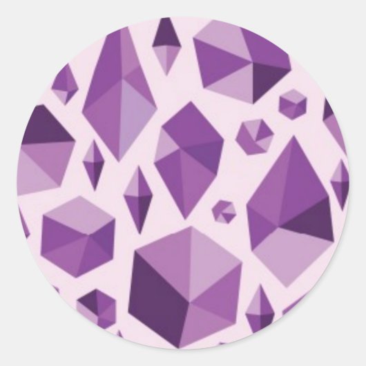 Sticker Rond Formes de bijoux géométriques violets (Devant)