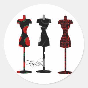 Sticker Rond Formes de robe mode