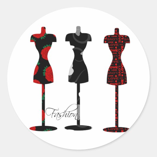 Sticker Rond Formes de robe mode (Devant)