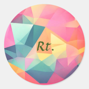 Sticker Rond Formes géométriques abstraites colorées ajoutent l