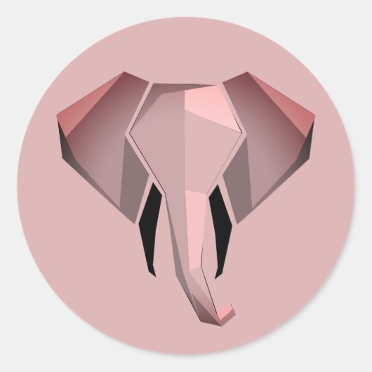 Sticker Rond Formes simples Géométrie Tête d'éléphant (Devant)