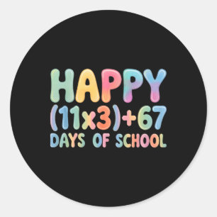 Sticker Rond Formule Mathématique 100 Jours D'école Drôle 67 Mè