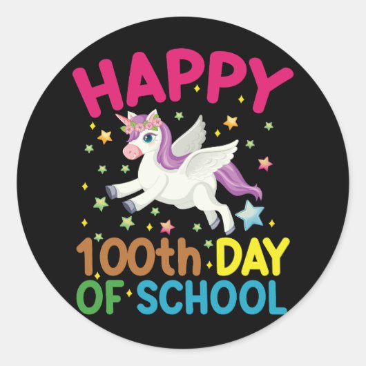 Sticker Rond Formule Mathématique 100 Jours D'école Drôle Prof (Devant)