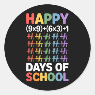 Sticker Rond Formule Mathématique 100 Jours D'école Drôle Prof