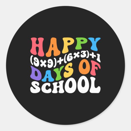 Sticker Rond Formule Mathématique 100 Jours D'école Drôle Prof (Devant)
