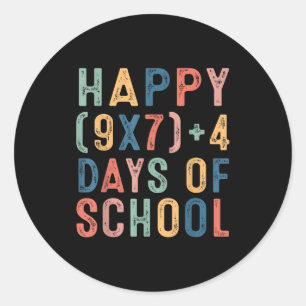 Sticker Rond Formule Mathématique 67 Jours D'école Drôle Prof D