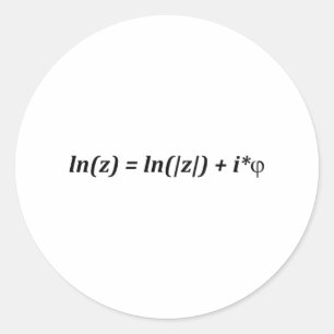Sticker Rond Formule mathématique ln(z) = ln( z ) + i*j