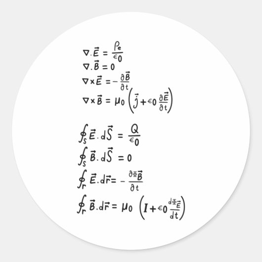 Sticker Rond Formule physique (Devant)