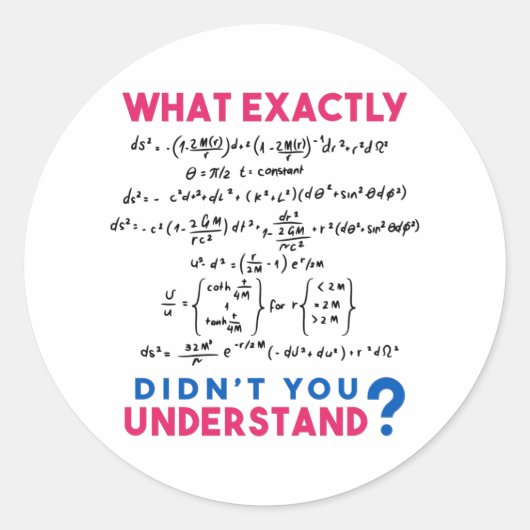 Sticker Rond Formule physique : blague (Devant)