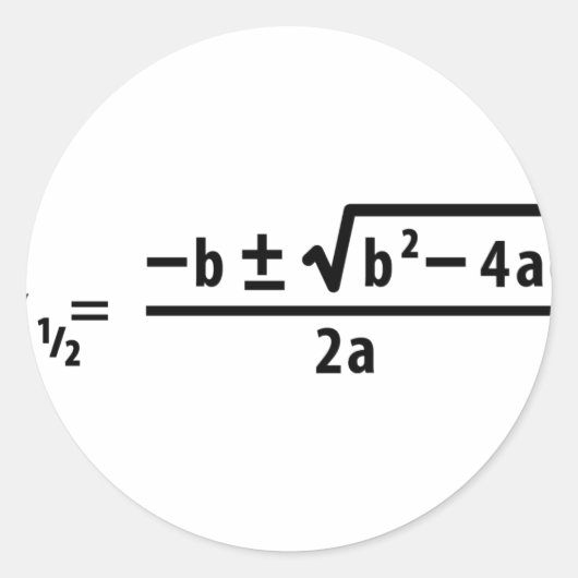 Sticker Rond formule quadratique (Devant)