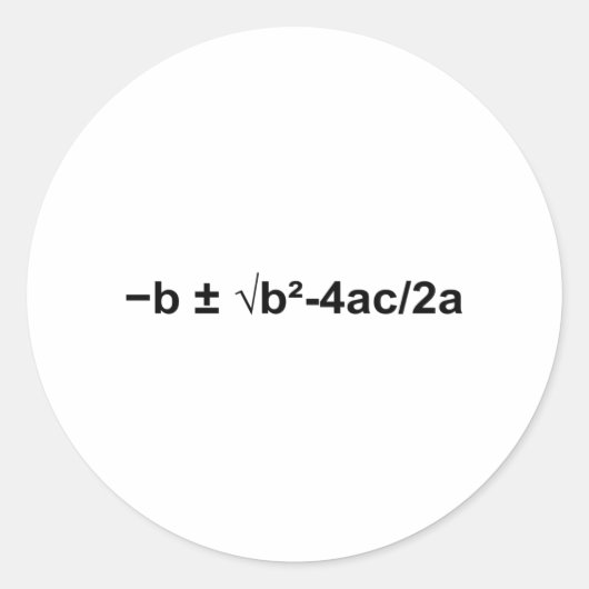 Sticker Rond Formule quadratique mathématiques physique mathéma (Devant)