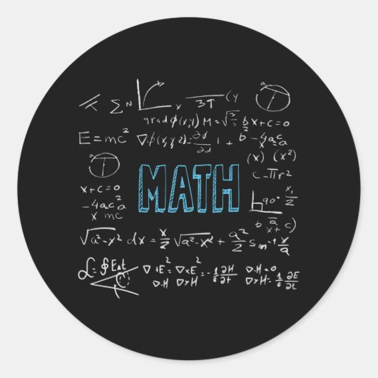 Sticker Rond Formules mathématiques mathématiques (Devant)