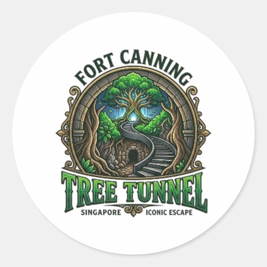 STICKER ROND FORT CANNING TREE TUNNEL (Devant)