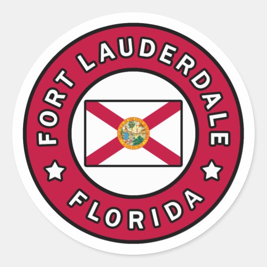 Sticker Rond Fort Lauderdale Floride (Devant)