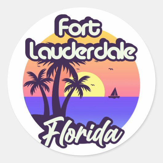 Sticker Rond Fort Lauderdale Floride (Devant)