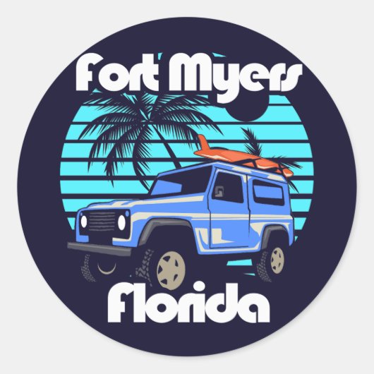 Sticker Rond Fort Myers Floride (Devant)