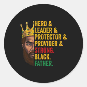 Sticker Rond Fort Père Noir Chef Héros Afro Fathe Africain