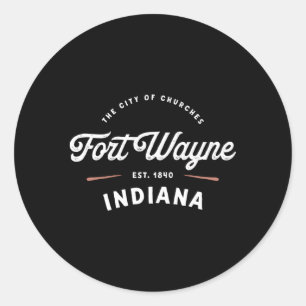 Sticker Rond Fort Wayne Indiana 1840 États-Unis