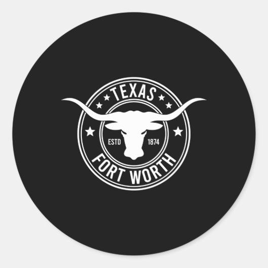 Sticker Rond Fort Worth (Devant)