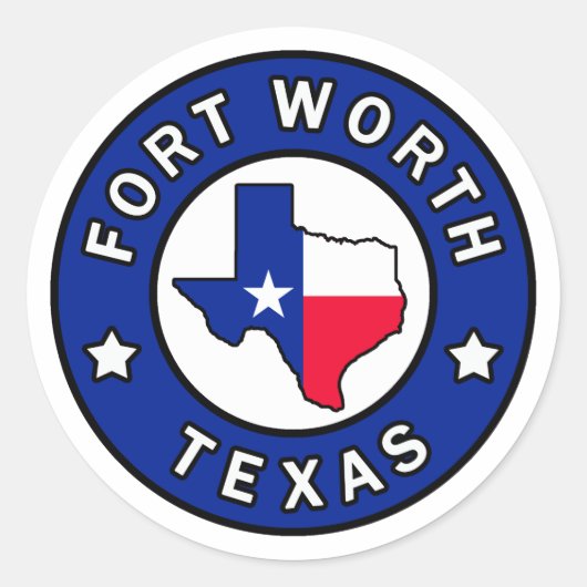 Sticker Rond Fort Worth Texas (Devant)