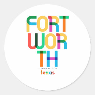 Sticker Rond Fort Worth Texas milieu du siècle, Art Pop,