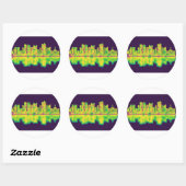 Sticker Rond Fort Worth Texas Skyline (Feuille)