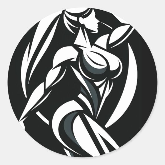 Sticker Rond Forte condition physique féminine Formation person (Devant)