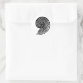 Sticker Rond Fossile ammonite (Sac)