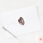 Sticker Rond fou clown bouffon maléfique (Enveloppe)