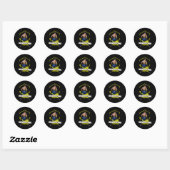 Sticker Rond Fou de kickboxing (Feuille)