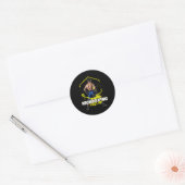 Sticker Rond Fou de kickboxing (Enveloppe)