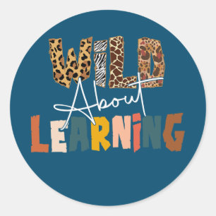 Sticker Rond Fou de l'apprentissage Enseignant Retour à l'école
