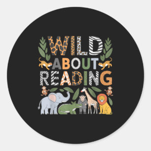 Sticker Rond Fou de lecture de livres et bibliophile