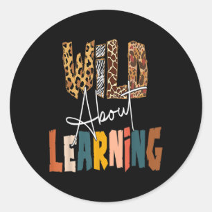 Sticker Rond Fou de l'enseignant qui apprend Byck à l'école
