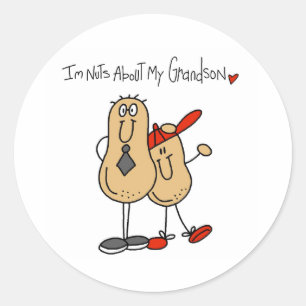 Sticker Rond Fou de mon petit-fils